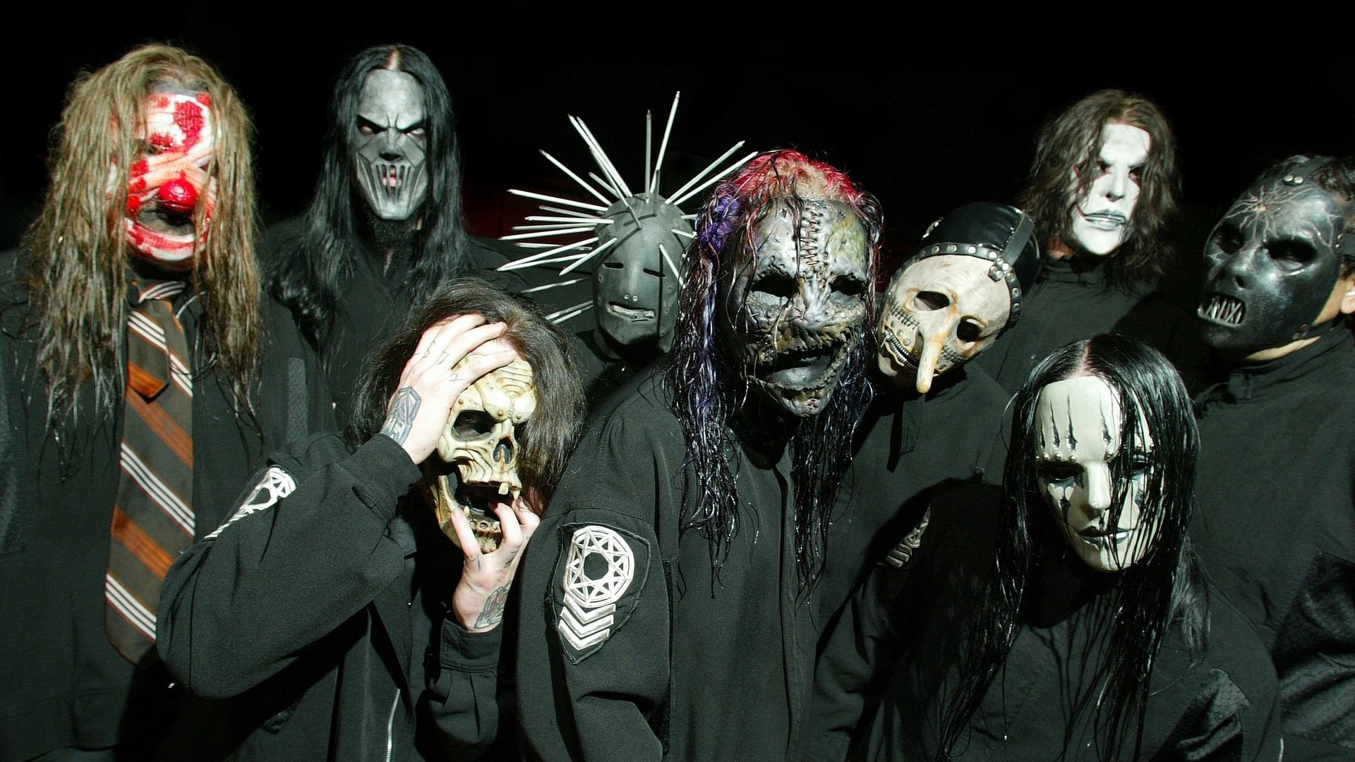 Donkere concertvisual in Slipknot-stijl